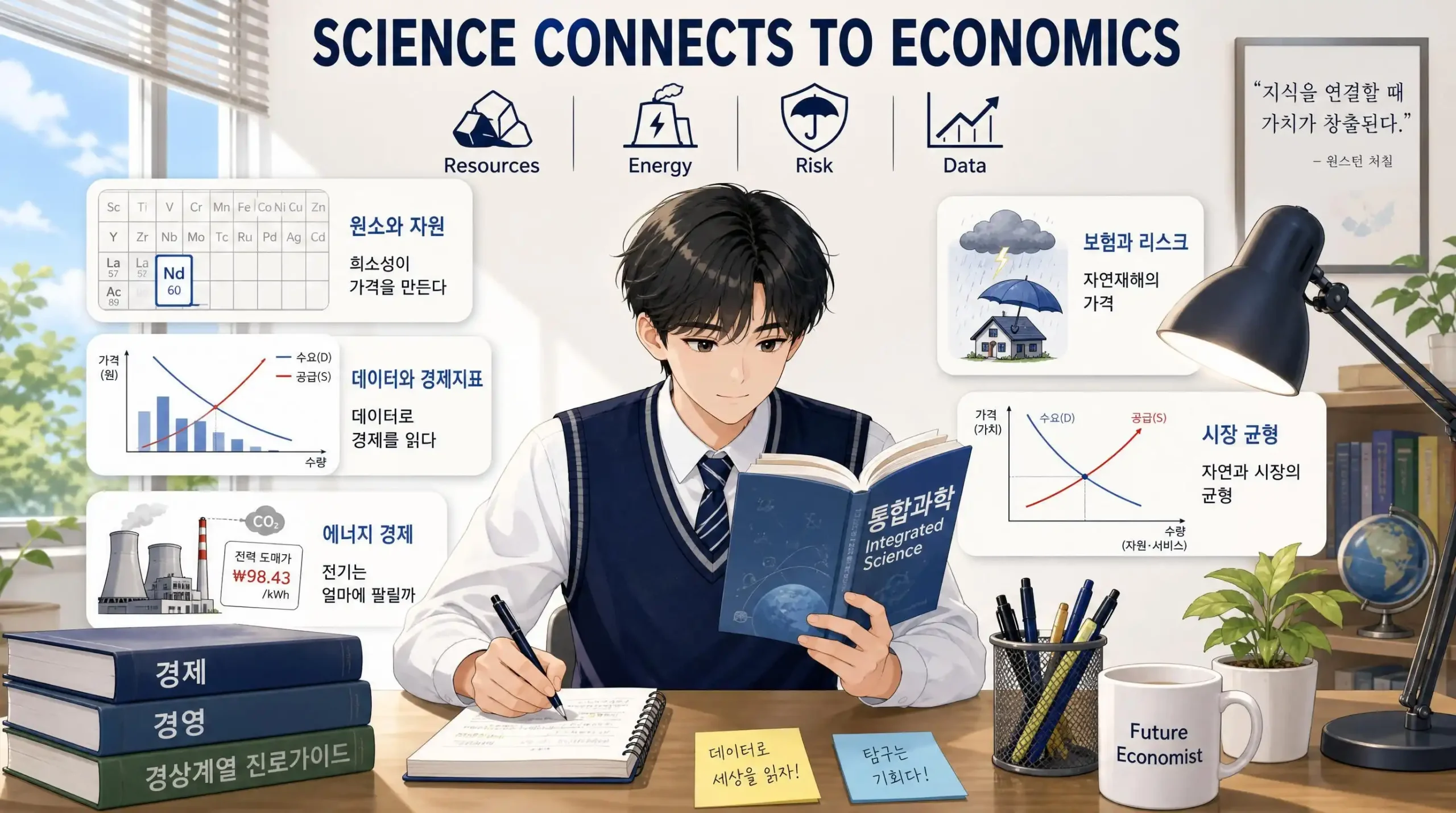 경상·경제계열 통합과학1 탐구주제를 준비하는 고등학생